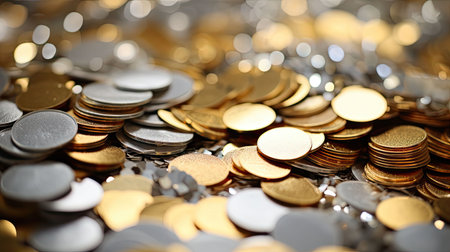 party silver and gold confettiの素材