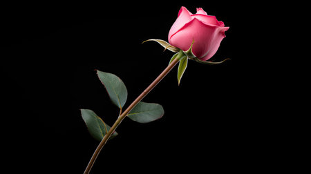 perspective pink rose stemの素材