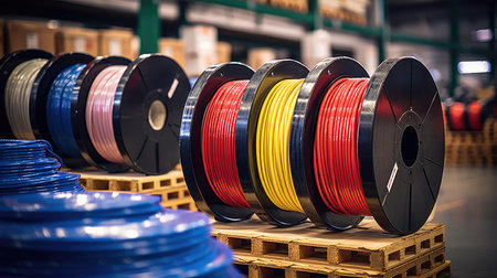 stacked reel of cableの素材