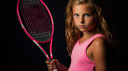 determined pink tennis raquetの素材