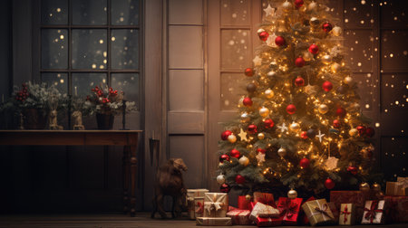 ornaments lights christmasの素材