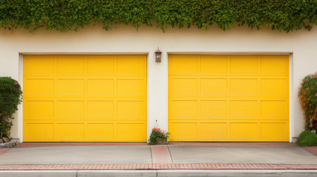 identical yellow garage doorの素材