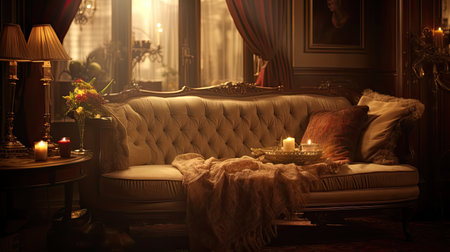 sitting blurred victorian interiorの素材