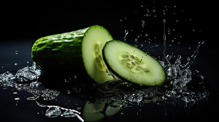 motion ingredient cucumber backgroundの素材