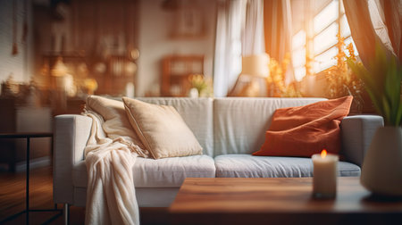 livingroom blurred home interior photographyの素材