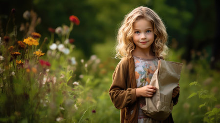 girl brown paper bagの素材