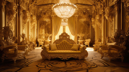 livingroom interior goldの素材