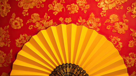 up asian yellow backgroundの素材