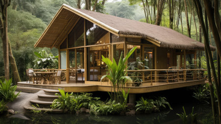 natural bamboo houseの素材