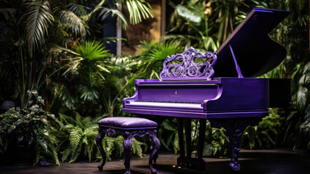 greenery purple pianoの素材
