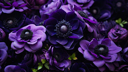 arrangement black violet flowerの素材