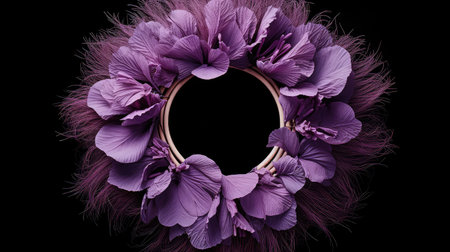 artistic purple floral frameの素材