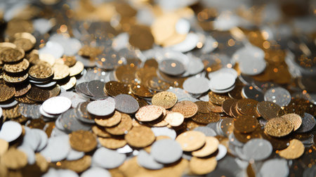 celebration silver and gold confettiの素材