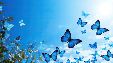 wings blue butterfly backgroundの素材