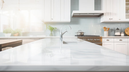 minimalist blurred kitchen interior designの素材