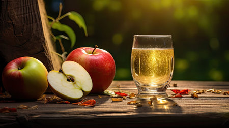 wooden juice apple fruitの素材