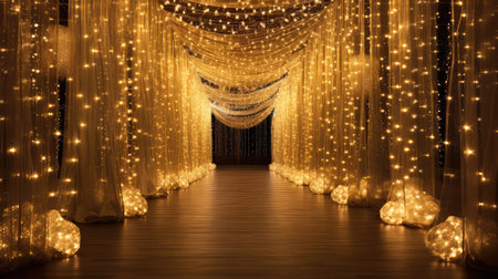 delicately christmas lights goldの素材