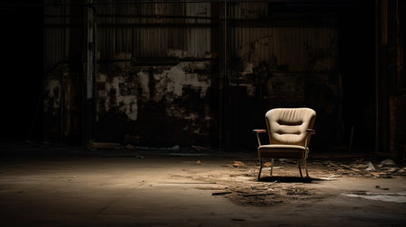 chair dark empty warehouseの素材