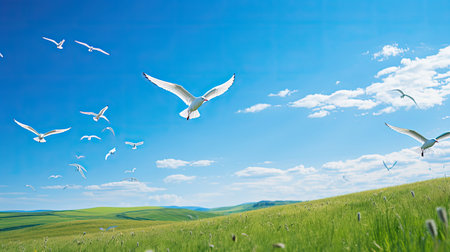 grass field blue skyの素材