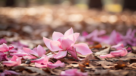 fallen pink magnoliaの素材