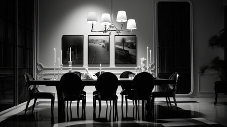 monochrome blurred black and white interiorの素材