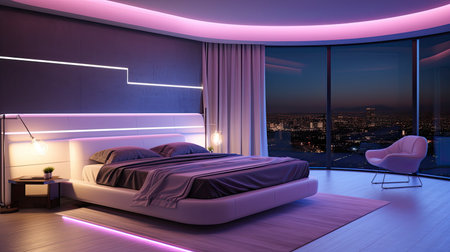futuristic bedroom lightingの素材