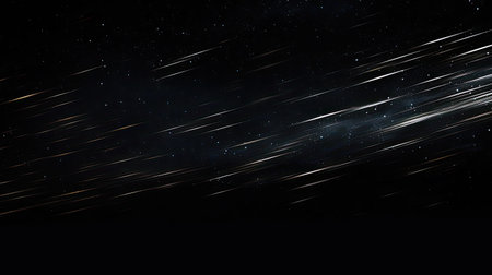 shooting light streaks on blackの素材