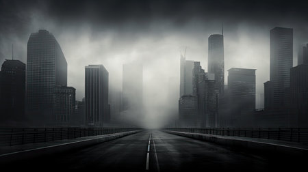 cityscape cloudy grey skyの素材