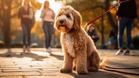 pet golden doodle dogの素材