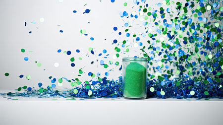 playful blue and green confettiの素材