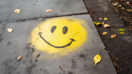 chalk yellow smiley faceの素材