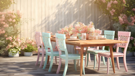 dining pastel woodの素材