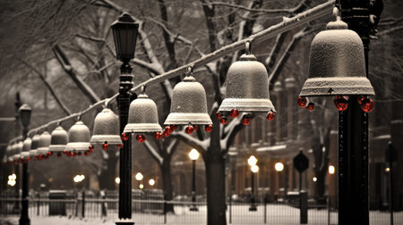 street christmas silver bellsの素材