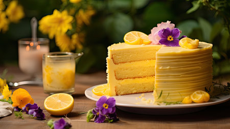 flowers yellow cakeの素材