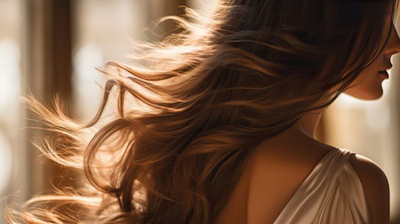 close brown hair backの素材
