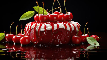 chocolate organic cherry backgroundの素材