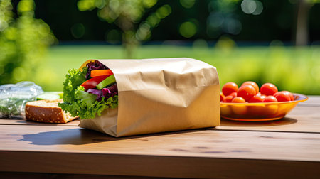 open lunch brown bagの素材