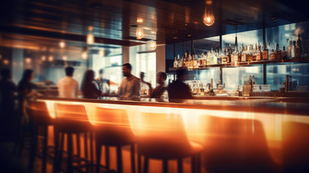 sleek blurred bar interiorの素材