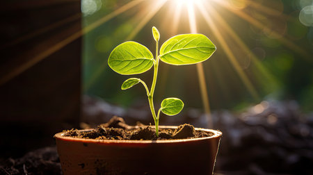 leaves sprouting seedsの素材