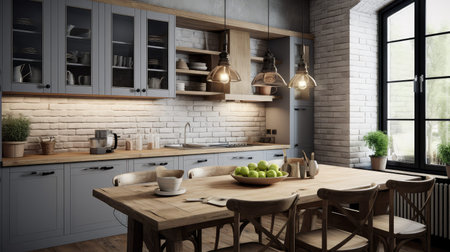 rustic grey kitchenの素材