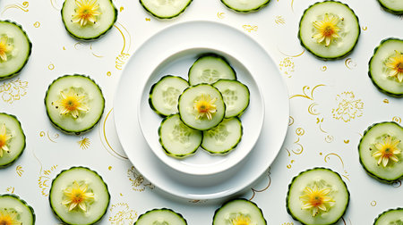 traditional cooking cucumber backgroundの素材