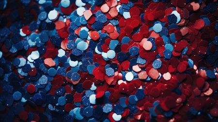 close blue and red confettiの素材