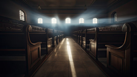 seats blurred courtroom interiorの素材
