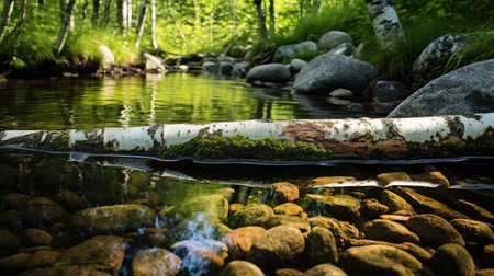 reflection birch logの素材