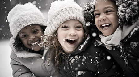 children silver snowの素材