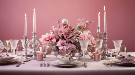 candles pink background christmasの素材