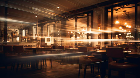 cozy blurred interior restaurantの素材