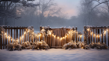 winter garland with lightsの素材