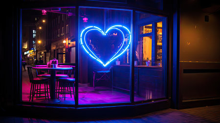romantic blue neon lightsの素材