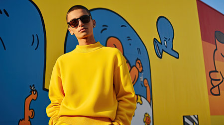 vibrant yellow sweatshirtの素材